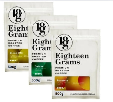 Whole Bean Coffee Taster Set 3 Pack – Blend 213, Deluxe & Roasters (3 × 250g or 3 × 500g)